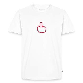 middle finger - T-shirt Premium bio Homme - blanc - Devant - Nico (187cm)