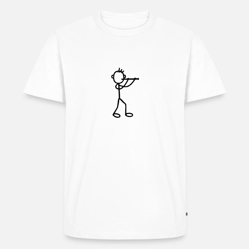 Flöter - Bläser - Männer Premium Bio T-Shirt - Weiß