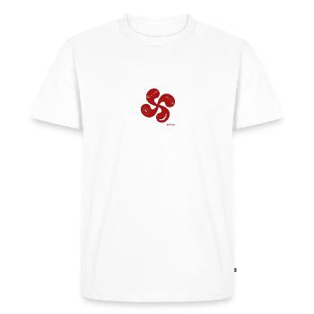 Croix Basque sport - T-shirt Premium bio Homme - blanc - Devant - Nico (187cm)