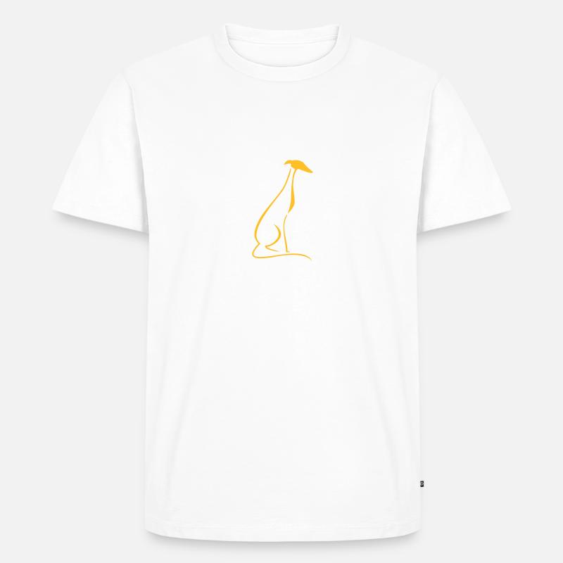 Sitzender Windhund - Männer Premium Bio T-Shirt - Weiß