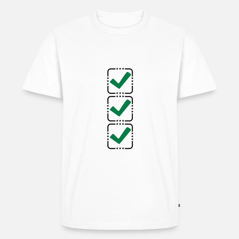 3 Haken Buttons - Männer Premium Bio T-Shirt - Weiß