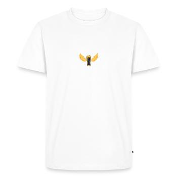 Bière - T-shirt Premium bio Homme - blanc - Devant - Nico (187cm)