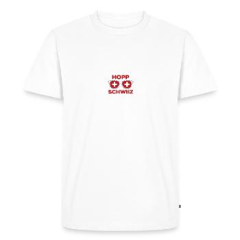 Suisse Hopp Schwiiz Flag Fanshirt Cadeau - T-shirt Premium bio Homme - blanc - Devant - Nico (187cm)