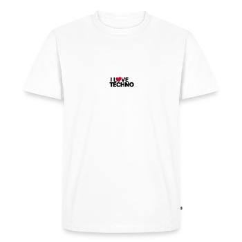 Musique Techno DJ Discjokey - T-shirt Premium bio Homme - blanc - Devant - Nico (187cm)