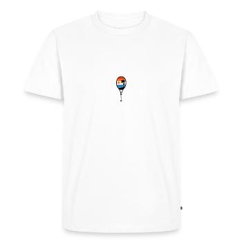 Joueur de tennis Raquette de tennis Jeu de tennis Cadeau - T-shirt Premium bio Homme - blanc - Devant - Nico (187cm)