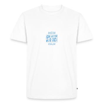 Colin - Men's Premium Organic T-Shirt - white - Front - Nico (187cm)