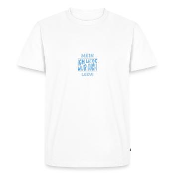 Leevi as a man - Men's Premium Organic T-Shirt - white - Front - Nico (187cm)