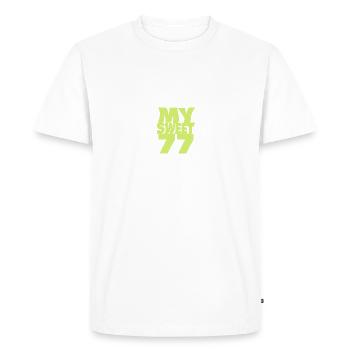 Anniversaire 77 - T-shirt Premium bio Homme - blanc - Devant - Nico (187cm)