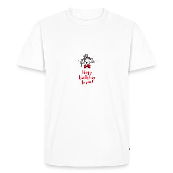 Bon anniversaire - T-shirt Premium bio Homme - blanc - Devant - Nico (187cm)