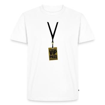 VIP Pass - Men's Premium Organic T-Shirt - white - Front - Nico (187cm)