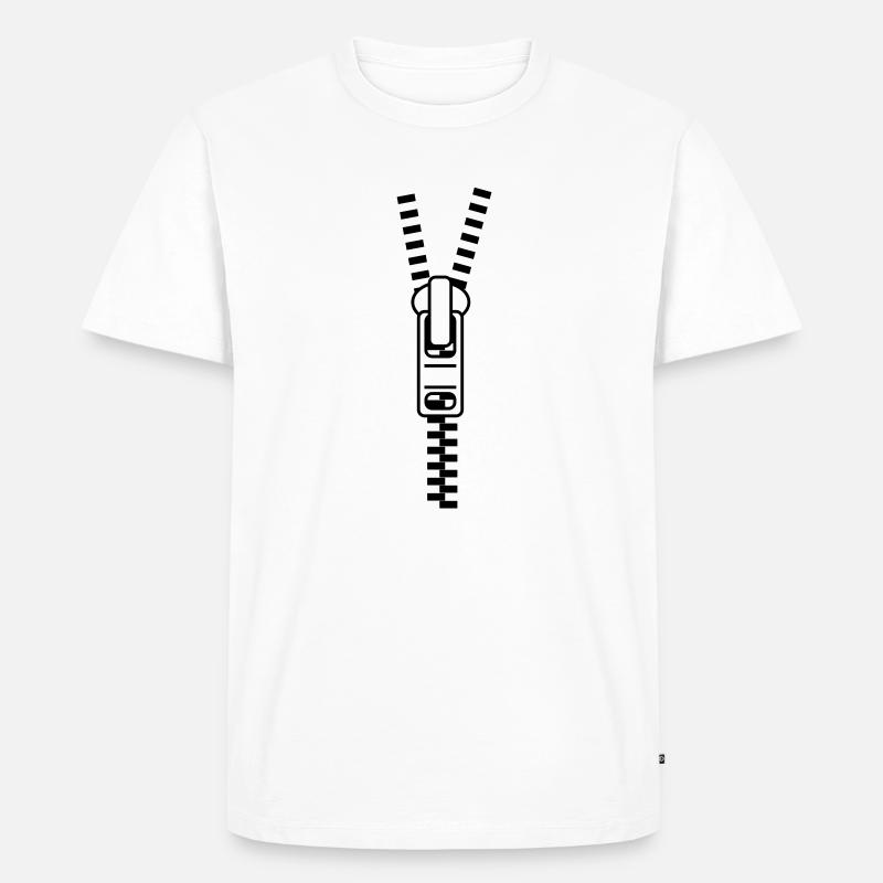 Zipper - fermeture éclair - © roil - T-shirt Premium bio Homme - blanc