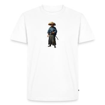 Samurai Warrior with Straw Hat Realistic - Men's Premium Organic T-Shirt - white - Front - Nico (187cm)