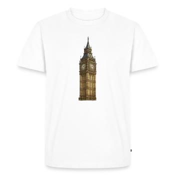 Tour de l’horloge de Big Ben : détail victorien - T-shirt Premium bio Homme - blanc - Devant - Nico (187cm)