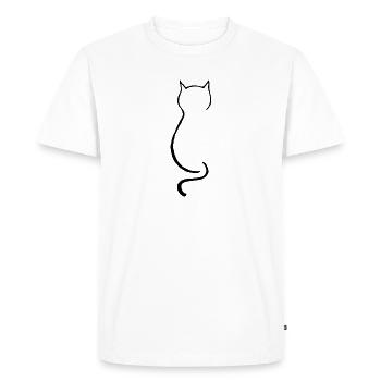 Chat assis - T-shirt Premium bio Homme - blanc - Devant - Nico (187cm)