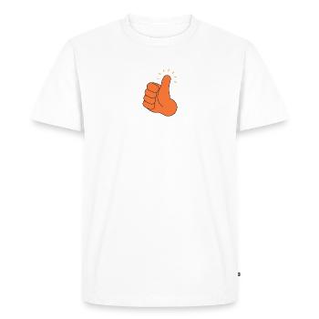Pouce En L Air T-Shirt Cadeau Humour - T-shirt Premium bio Homme - blanc - Devant - Nico (187cm)