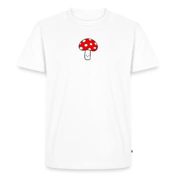 Mushroom Fly agaric Lucky Mushroom - Men's Premium Organic T-Shirt - white - Front - Nico (187cm)