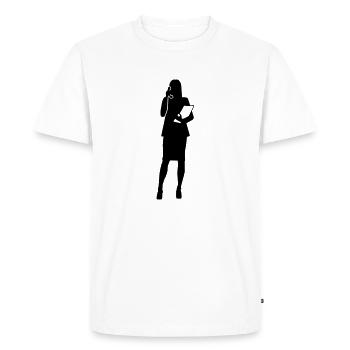 Secrétaire - T-shirt Premium bio Homme - blanc - Devant - Nico (187cm)