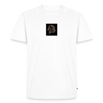 Style de Flamme de la Tête de Cheval d’Or - T-shirt Premium bio Homme - blanc - Devant - Nico (187cm)