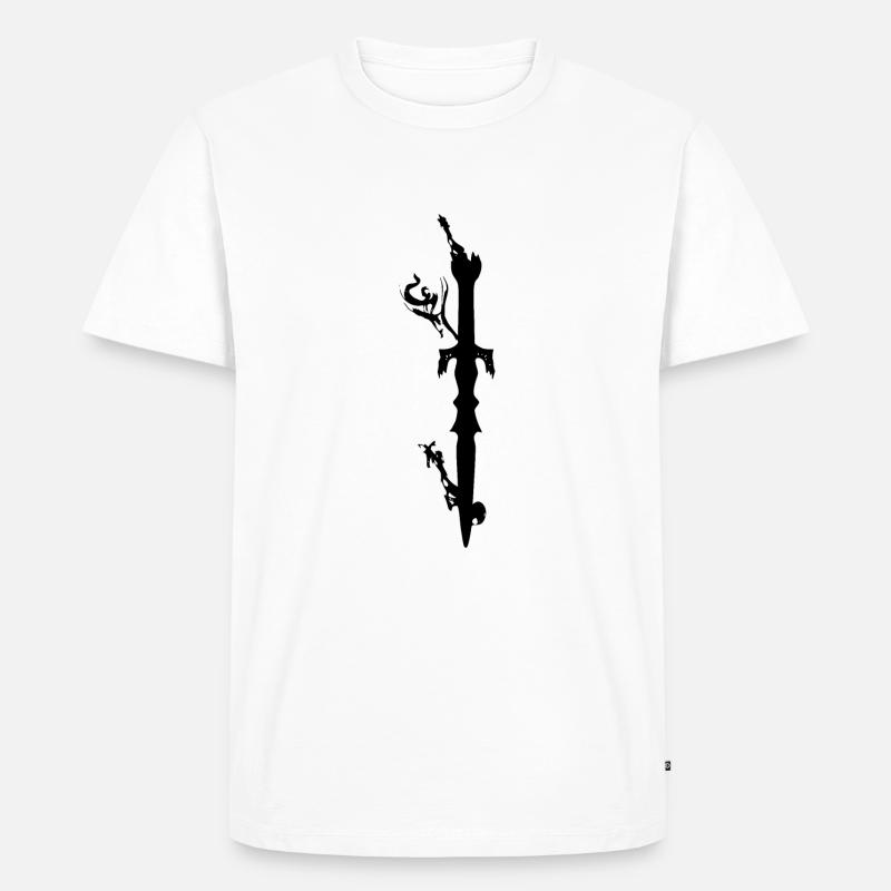 Rauchender Dolch - Männer Premium Bio T-Shirt - Weiß