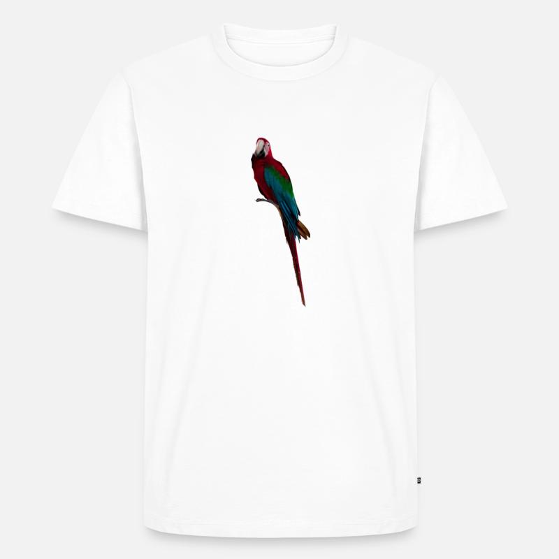 Ara Long Tail - Männer Premium Bio T-Shirt - Weiß