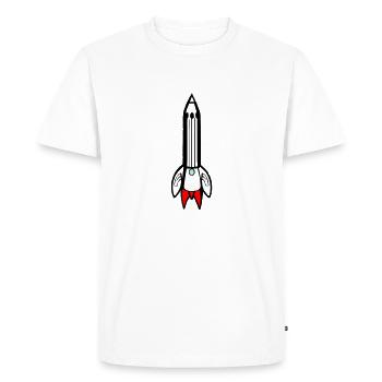 Vecteur de vol spatial spatial de fusée spatiale - T-shirt Premium bio Homme - blanc - Devant - Nico (187cm)