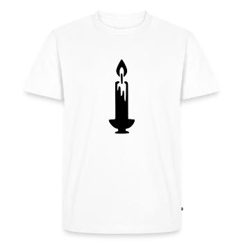Bougie bougeoir - T-shirt Premium bio Homme - blanc - Devant - Nico (187cm)