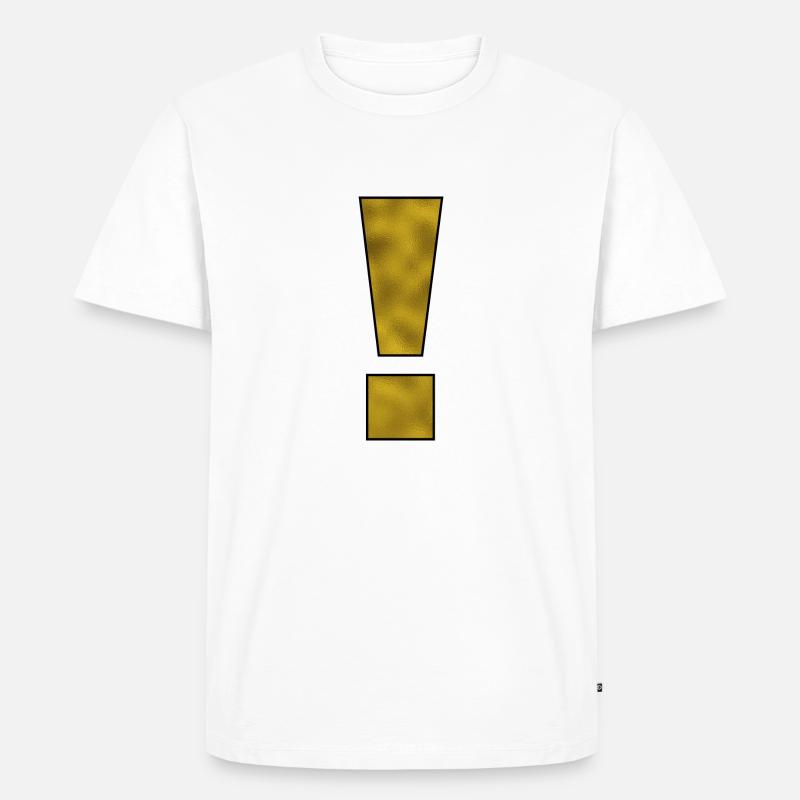 Ausrufezeichen Satzzeichen Gold - Männer Premium Bio T-Shirt - Weiß
