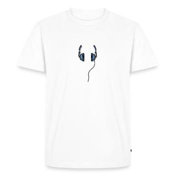 XASTY Headphones Closed-Back Music Cool Funny Geek - Men's Premium Organic T-Shirt - white - Front - Nico (187cm)