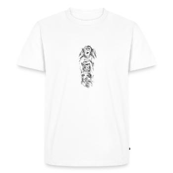 Trois singes - T-shirt Premium bio Homme - blanc - Devant - Nico (187cm)