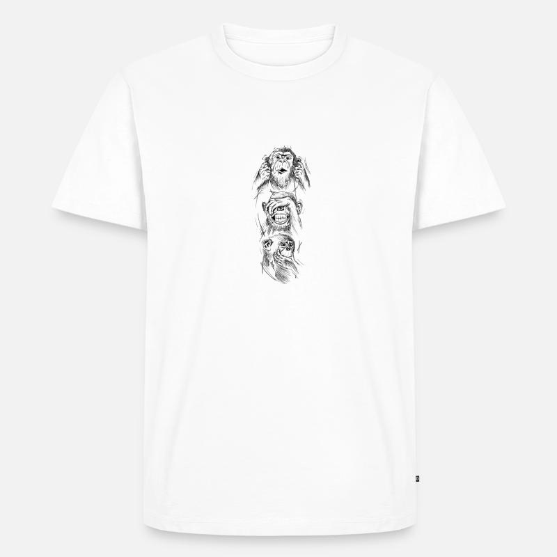 Three Monkeys - Men's Premium Organic T-Shirt - white
