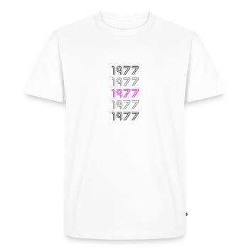 1977 - Men's Premium Organic T-Shirt - white - Front - Nico (187cm)