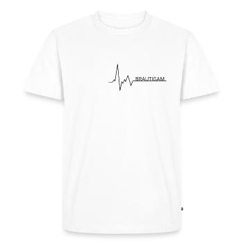 herzschlag bräutigam - Männer Premium Bio T-Shirt - Weiß - Vorne - Nico (187cm)