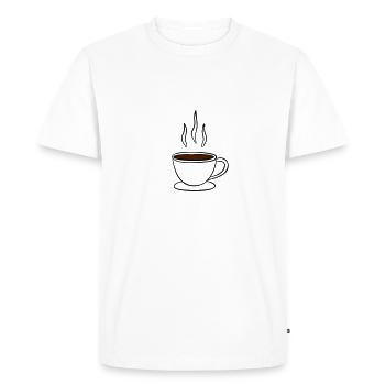 Coffee - T-shirt Premium bio Homme - blanc - Devant - Nico (187cm)