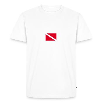 Diving Flag - Men's Premium Organic T-Shirt - white - Front - Nico (187cm)