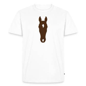 Horse Head Brown Horse Head Pattern - Men's Premium Organic T-Shirt - white - Front - Nico (187cm)