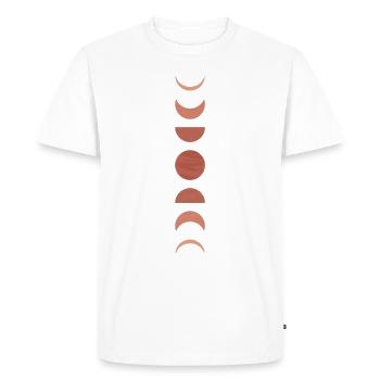 Phases de lune aquarelle en abricot délicat - T-shirt Premium bio Homme - blanc - Devant - Nico (187cm)