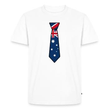 Cravate Australie – Conception du drapeau - T-shirt Premium bio Homme - blanc - Devant - Nico (187cm)