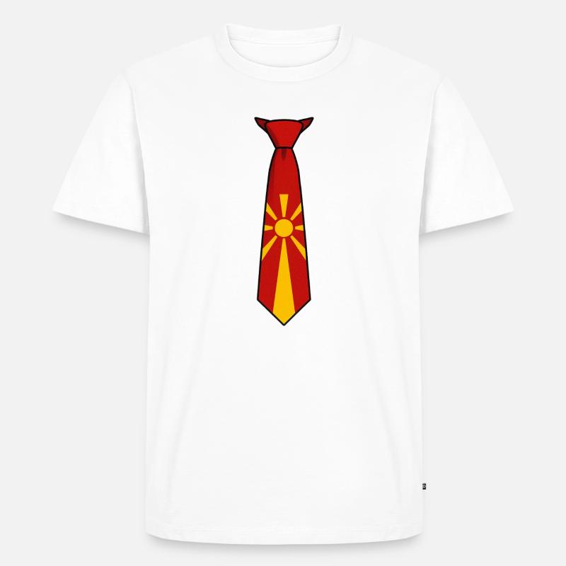 Cravate Macédoine – Conception du drapeau - T-shirt Premium bio Homme - blanc