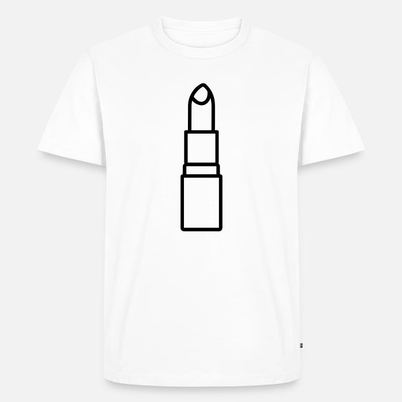 Lippenstift - Männer Premium Bio T-Shirt - Weiß