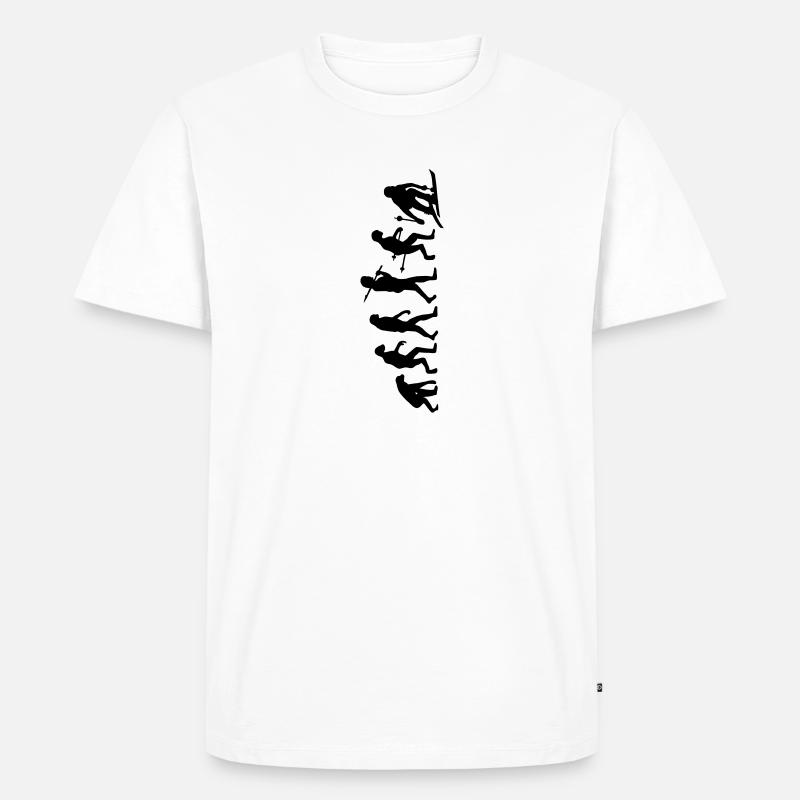 Evolution Ski - Männer Premium Bio T-Shirt - Weiß