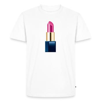 Smiley Lipstick - Men's Premium Organic T-Shirt - white - Front - Nico (187cm)