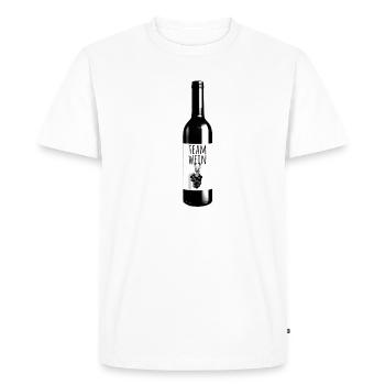 Équipe Vin, Vin, Bouteille de vin - T-shirt Premium bio Homme - blanc - Devant - Nico (187cm)