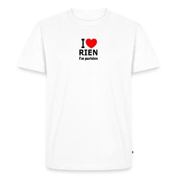 Cœur rouge audacieux sur fond noir - T-shirt Premium bio Homme - blanc - Devant - Nico (187cm)