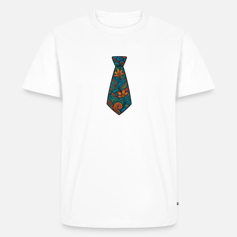 Krawatte - Männer Premium Bio T-Shirt - Weiß