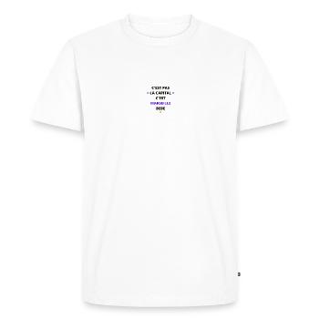 C EST PAS LA CAPITAL C EST MARSEILLE BEBE ! - T-shirt Premium bio Homme - blanc - Devant - Nico (187cm)