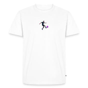 Neon Soccer Player with Energy Ball - Men's Premium Organic T-Shirt - white - Front - Nico (187cm)