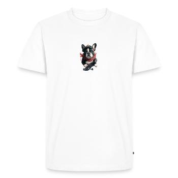 Bulldog Skater - T-shirt Premium bio Homme - blanc - Devant - Nico (187cm)