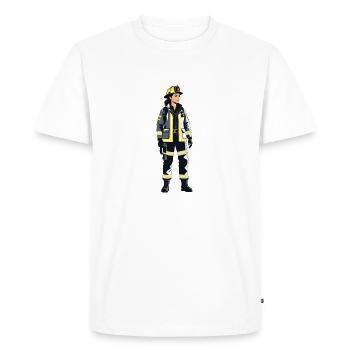 Femme pompier - Cool Job Motifs - T-shirt Premium bio Homme - blanc - Devant - Nico (187cm)