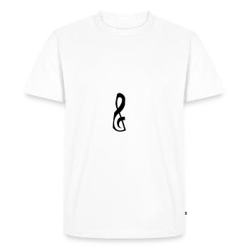 Music clef note tie occasion style - Men's Premium Organic T-Shirt - white - Front - Nico (187cm)