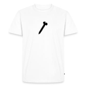 Screw - Men's Premium Organic T-Shirt - white - Front - Nico (187cm)
